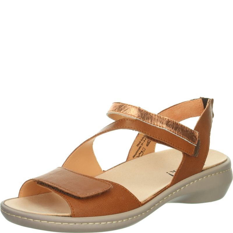 Think CAMILLA DAMEN Woman Strap sandal - Material: Leather in Brown
