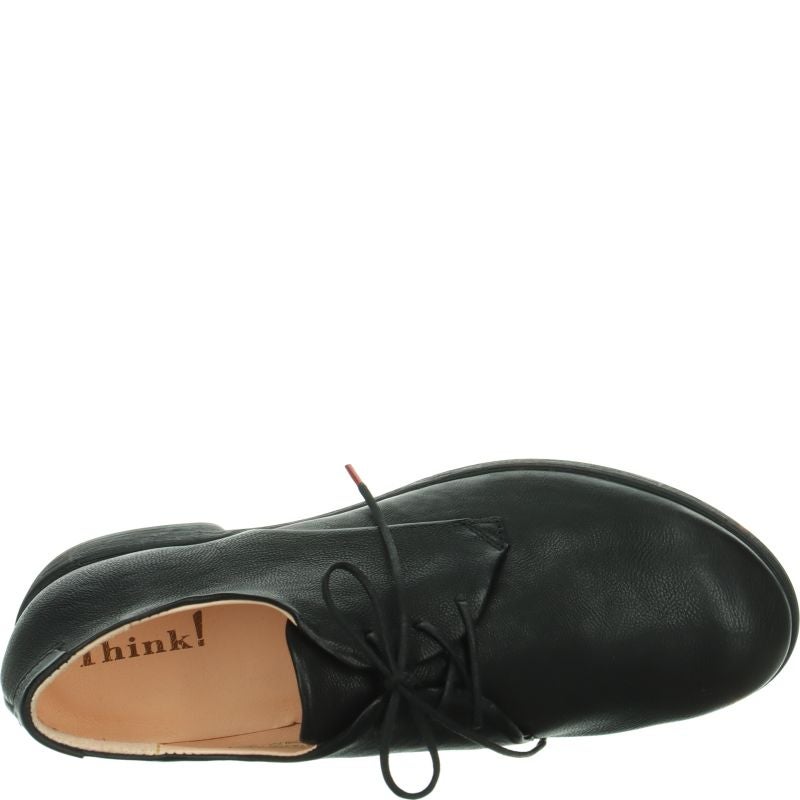 Think! AGRAT Damen Schnürschuh - Material: Leder in Schwarz