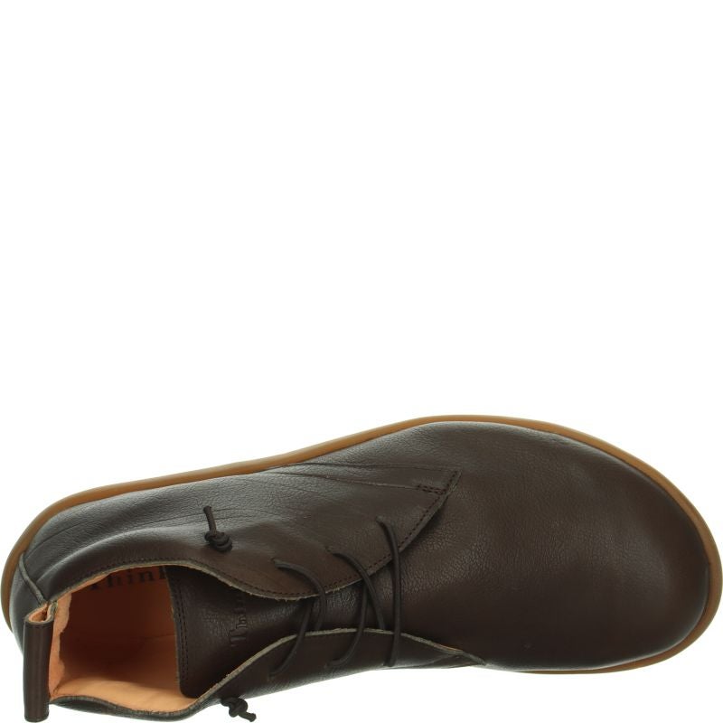 Think HAPPAT Sneakers high - Material: Leather in Brown