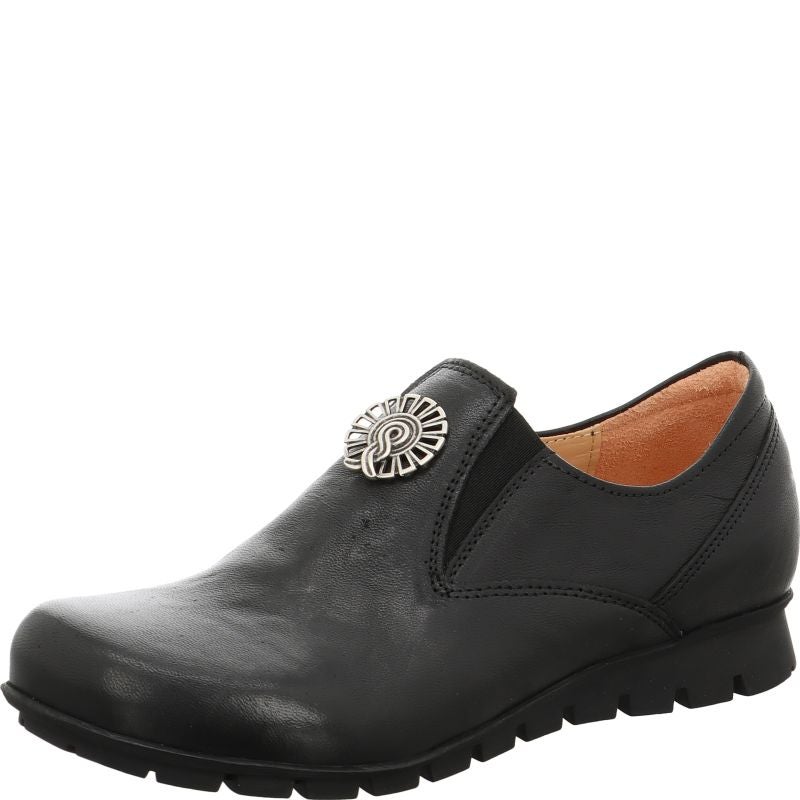 Think MENSCHA Woman Slipper - Material: Leather in Black
