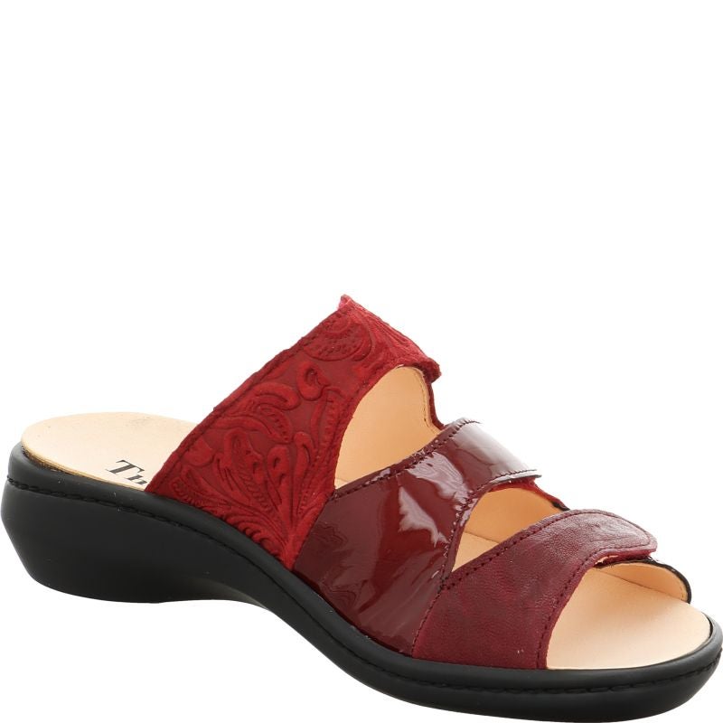 Think! CAMILLA Damen Pantolette - Material: Leder in Rot