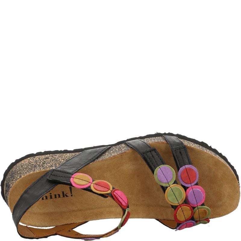 Think KOAK DAMEN Woman Strap sandal - Material: Leather in Black