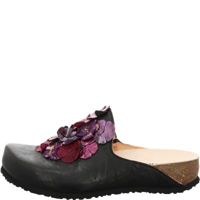 Think! JULIA Damen Clog - Material: Leder in Schwarz