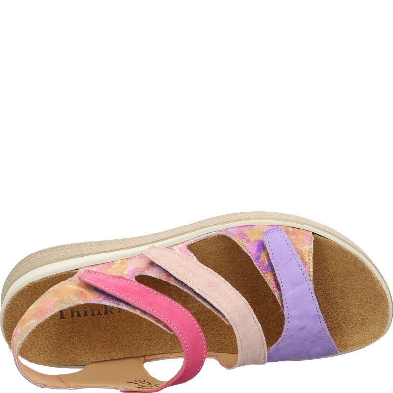 Think MEGGIE Strap sandal - Material: Leather in Multicolored