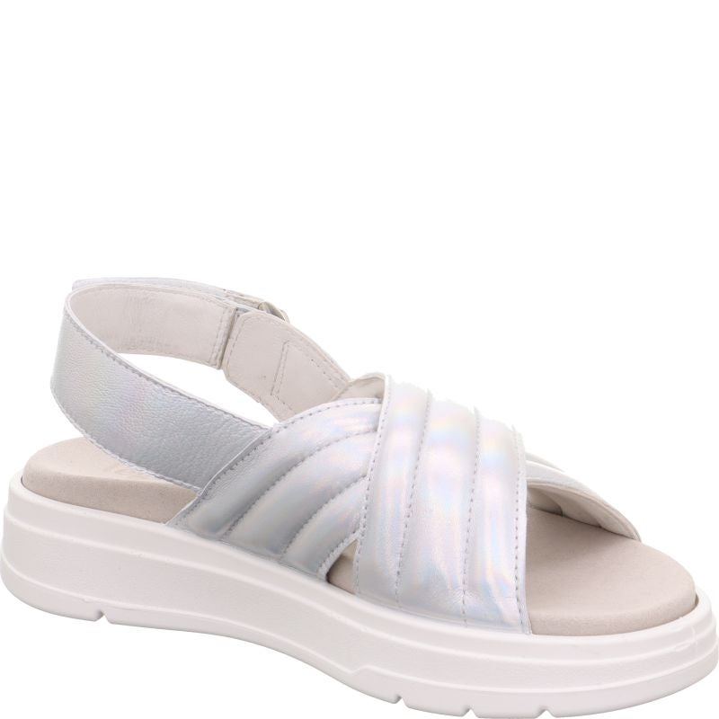 Legero SUNWALKER Damen Plateau-Sandale - Material: Leder in Metallic