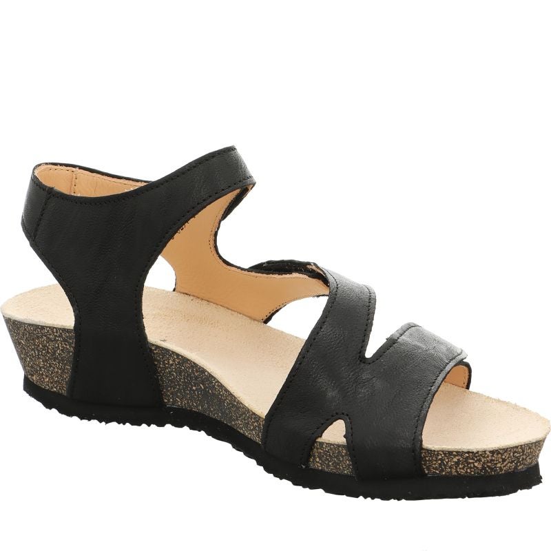 Think DUMIA Woman Strap sandal - Material: Leather in Black
