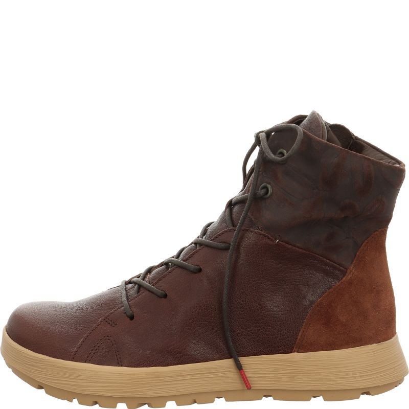 Think COMODA Woman Lace-up boot - Material: Leather in Brown