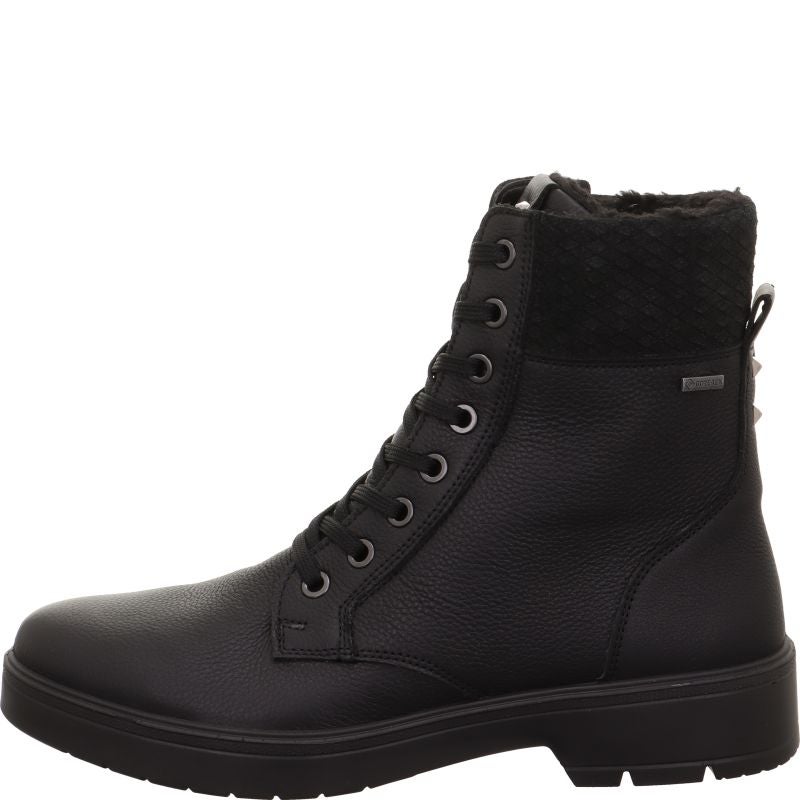 legero MYSTIC Damen Schnürboots - Material: Leder in Schwarz
