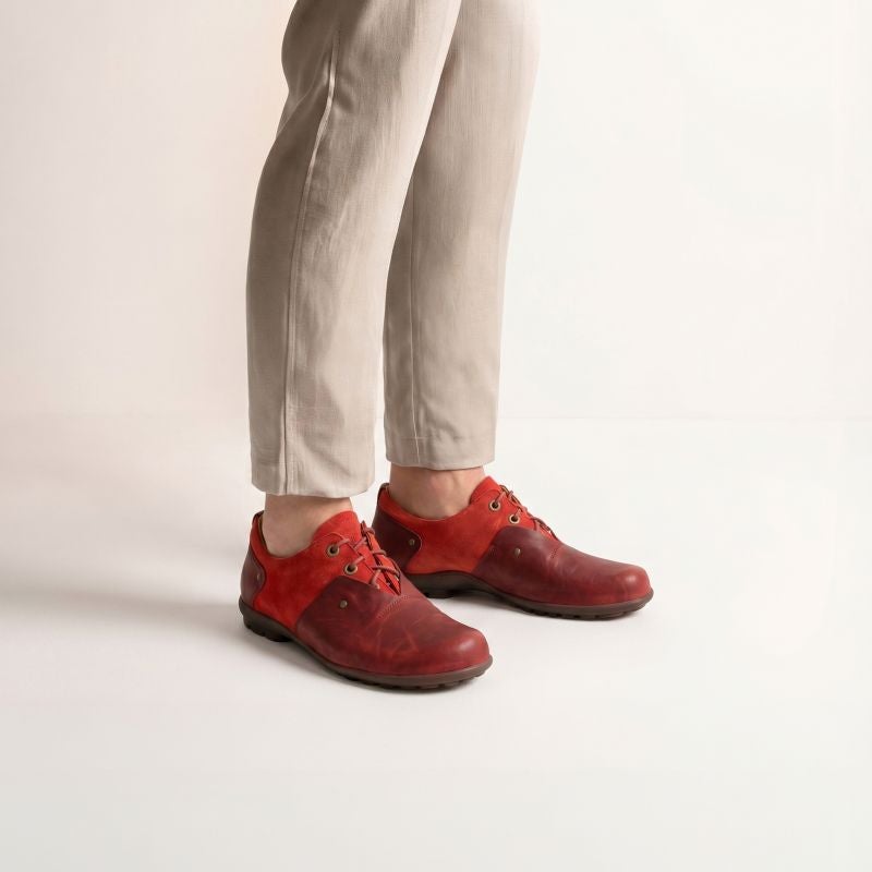 Think KONG HERREN Men Lace up shoe - Material: Leather in Red