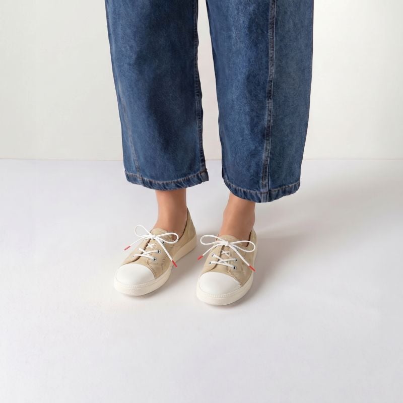 Think TURNA WOMEN Woman Sneakers low - Material: Leather in Beige