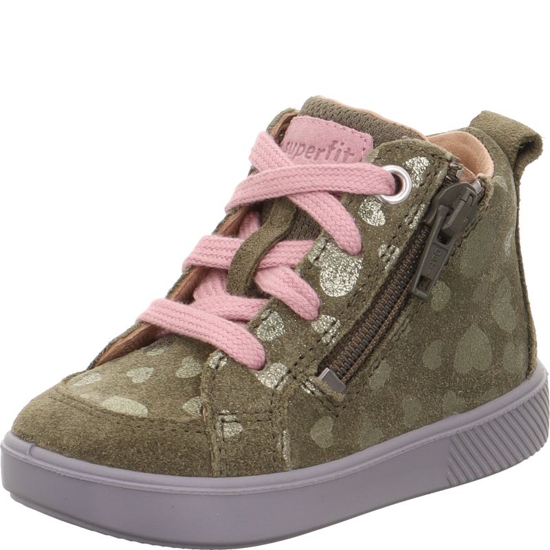 Superfit SUPIES Girls Sneakers high - Material: Leather/Textil in Green