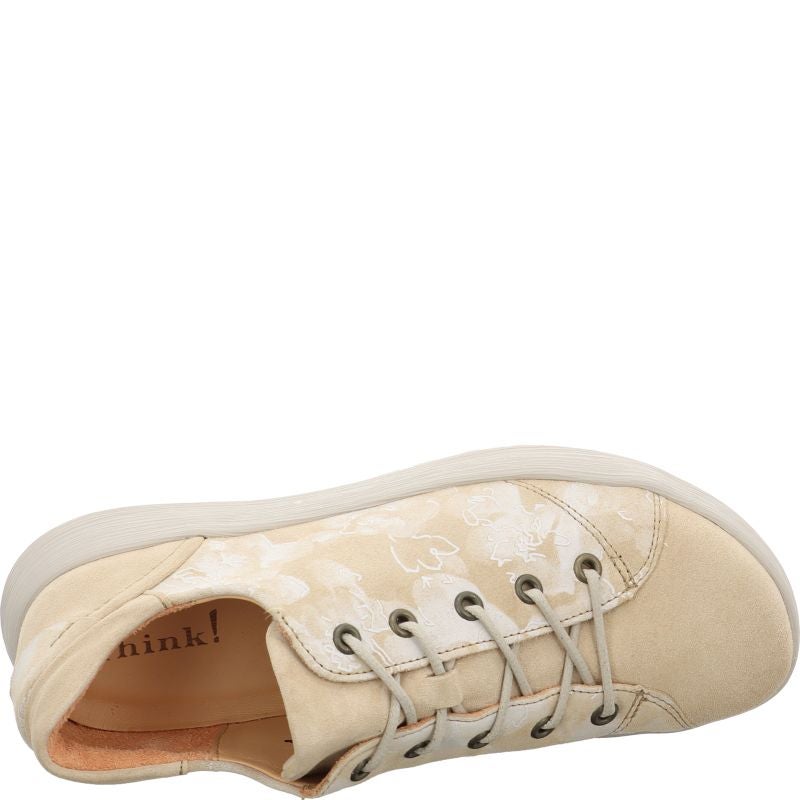 Think COMODA Lace up shoe - Material: Leather in Beige