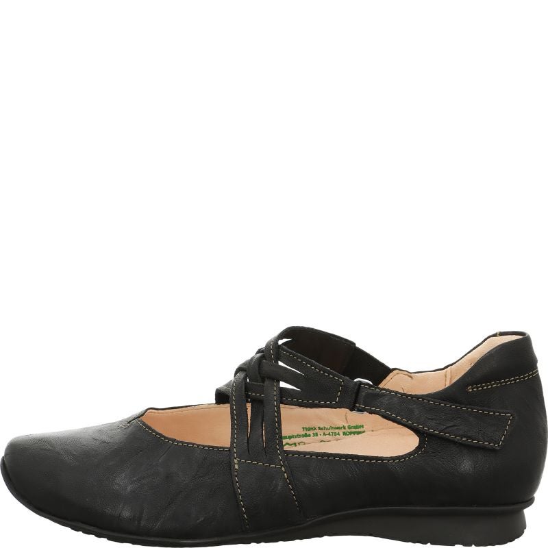 Think CHILLI DAMEN Woman Ballerina - Material: Leather in Black