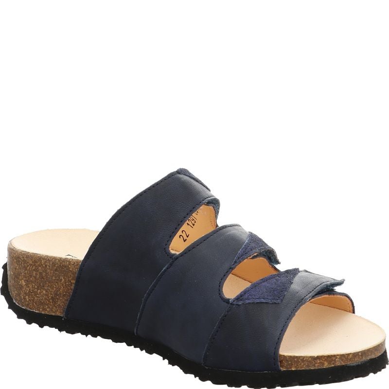Think! MIZZI Damen Pantolette - Material: Leder in Blau