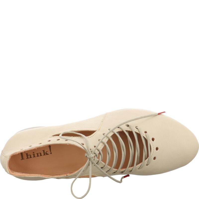 Think GUAD2 Woman Lace up shoe - Material: Leather in Beige