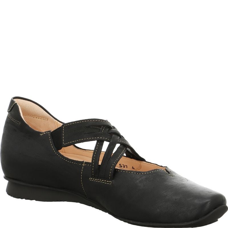 Think CHILLI DAMEN Woman Ballerina - Material: Leather in Black