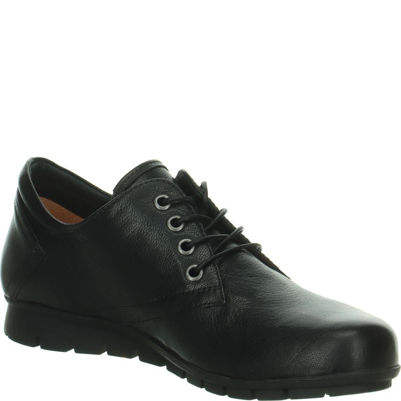 Think! MENSCHA Schnürschuh - Material: Leder in Schwarz
