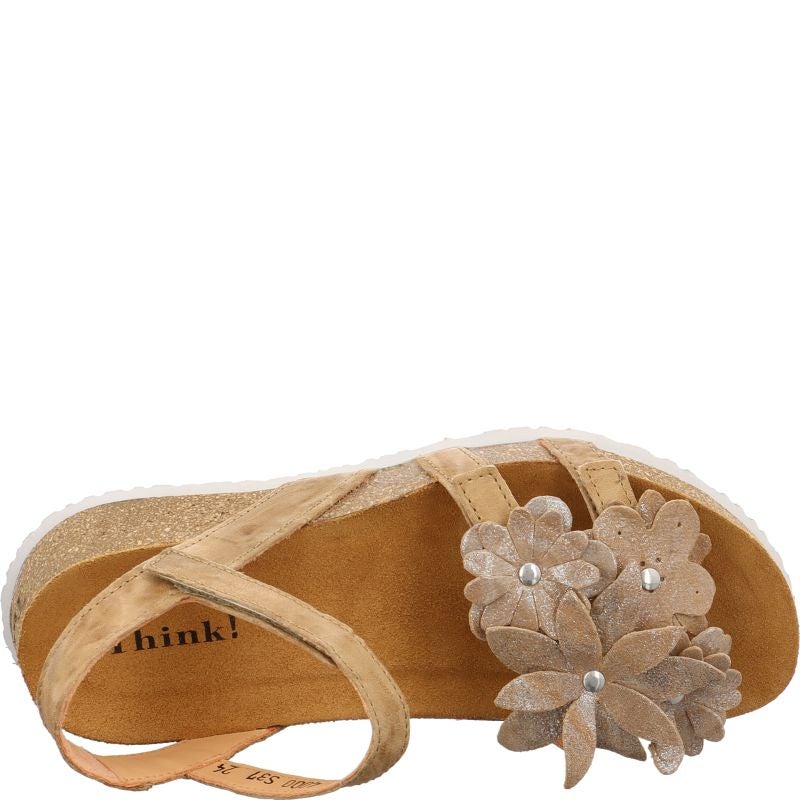 Think KOAK DAMEN Woman Strap sandal - Material: Leather in Beige