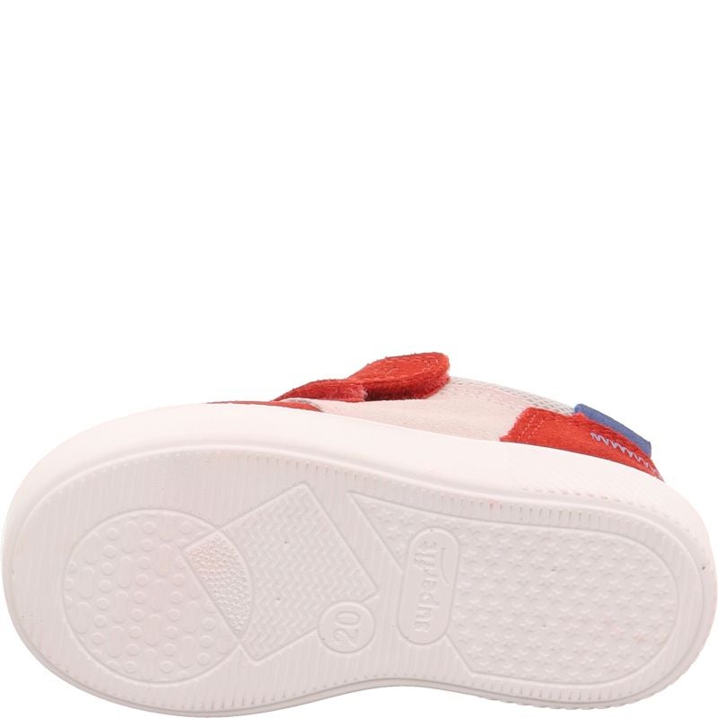 Superfit SUPIES Jungen Sneaker low - Material: Leder/Sonstiges Material/Textil in Rot