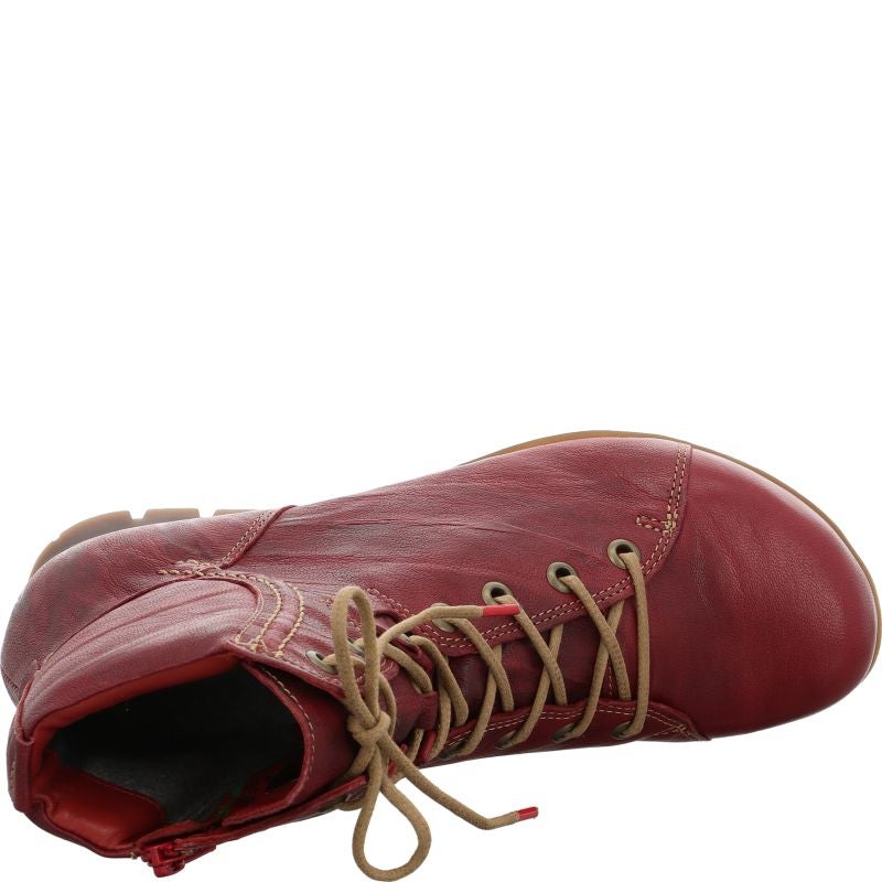 Think MENSCHA Woman Lace-up boot - Material: Leather in Red