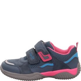 Superfit STORM Mädchen Sneaker low - Material: Leder/Sonstiges Material/Textil in Blau