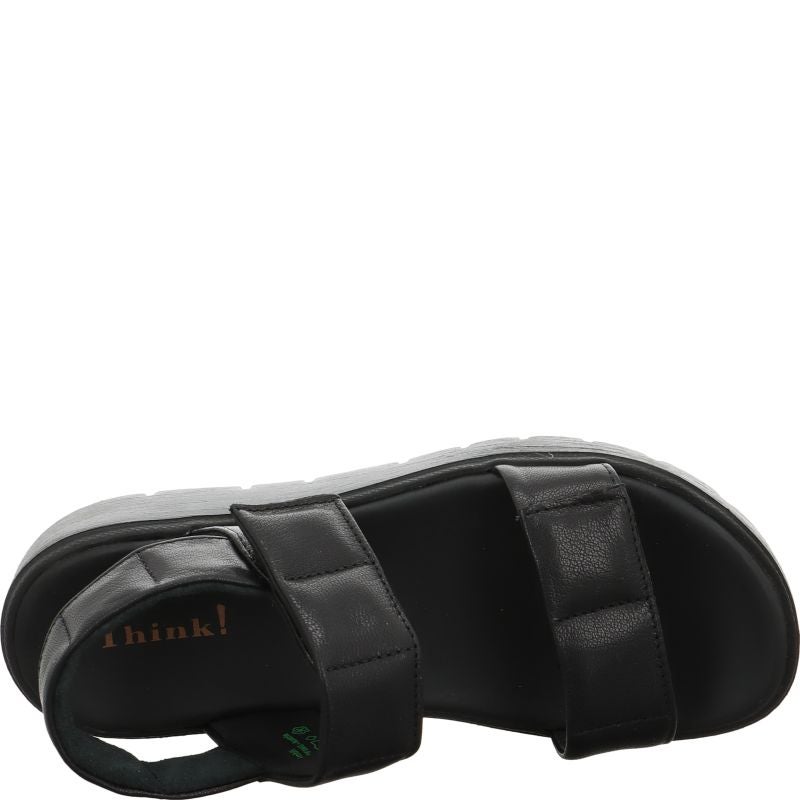 Think SING LIGHT Plateau sandal - Material: Leather in Black