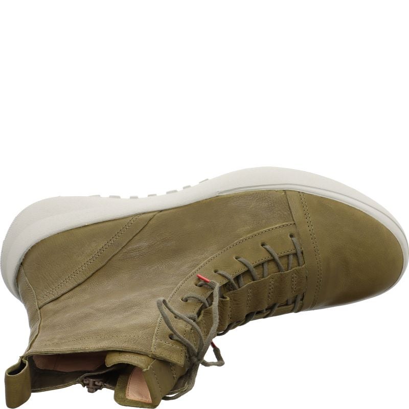 Think KUSABI Woman Lace-up boot - Material: Leather in Olive