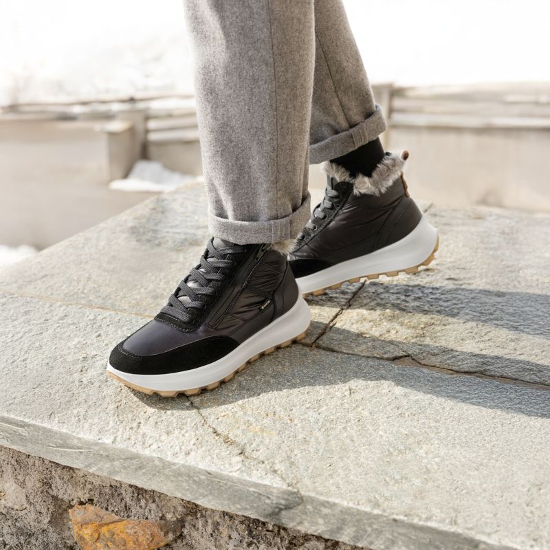 legero T4 RUN Damen Sneaker high - Material: Leder/Textil in Schwarz