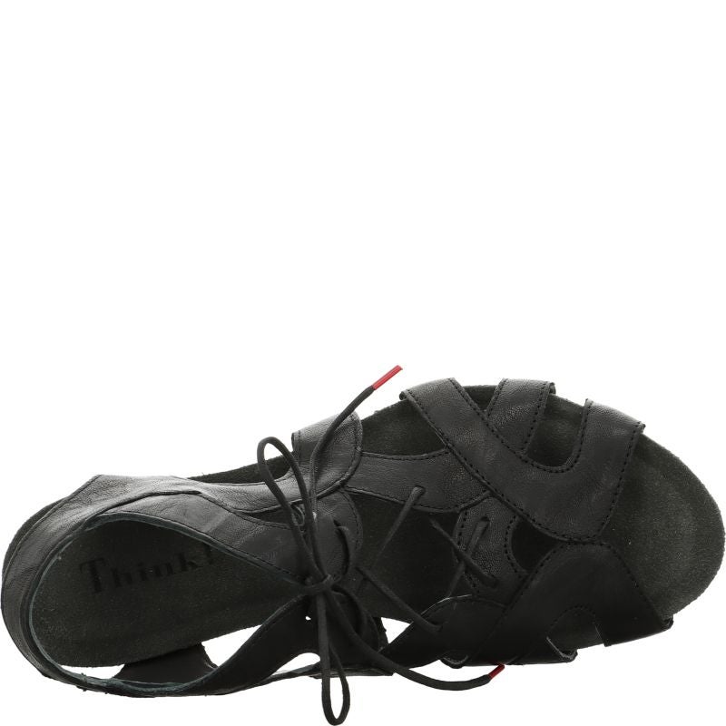 Think TRAUDI Woman Sandal - Material: Leather in Black