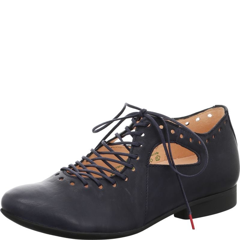 Think GUAD2 Woman Lace up shoe - Material: Leather in Blue