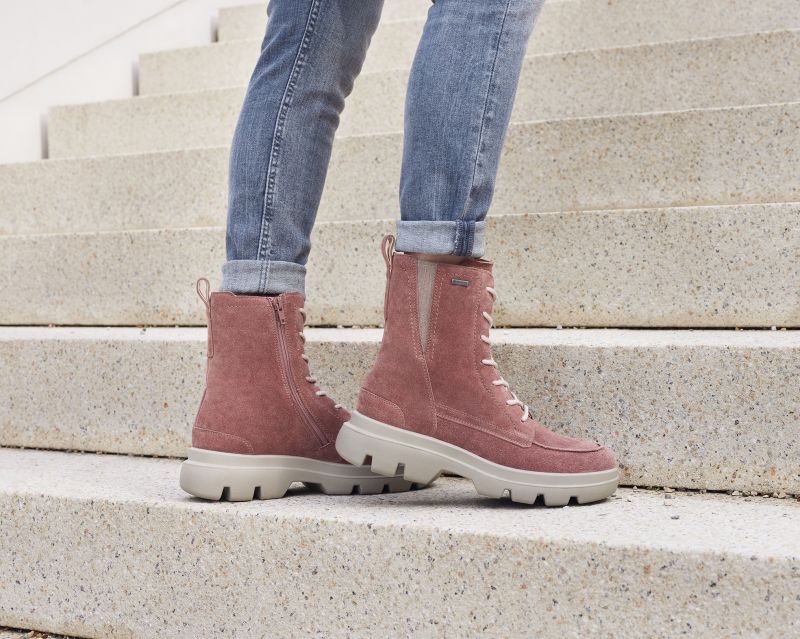 legero Woman ANGELINA Lace-up boot with zip - Color: Red legero Woman ANGELINA Lace-up boot with zip - Material: Suede - Color: Fawn