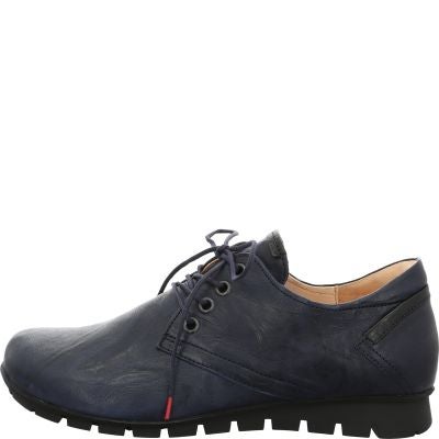 Think! MENSCHA Damen Schnürschuh - Material: Leder in Blau