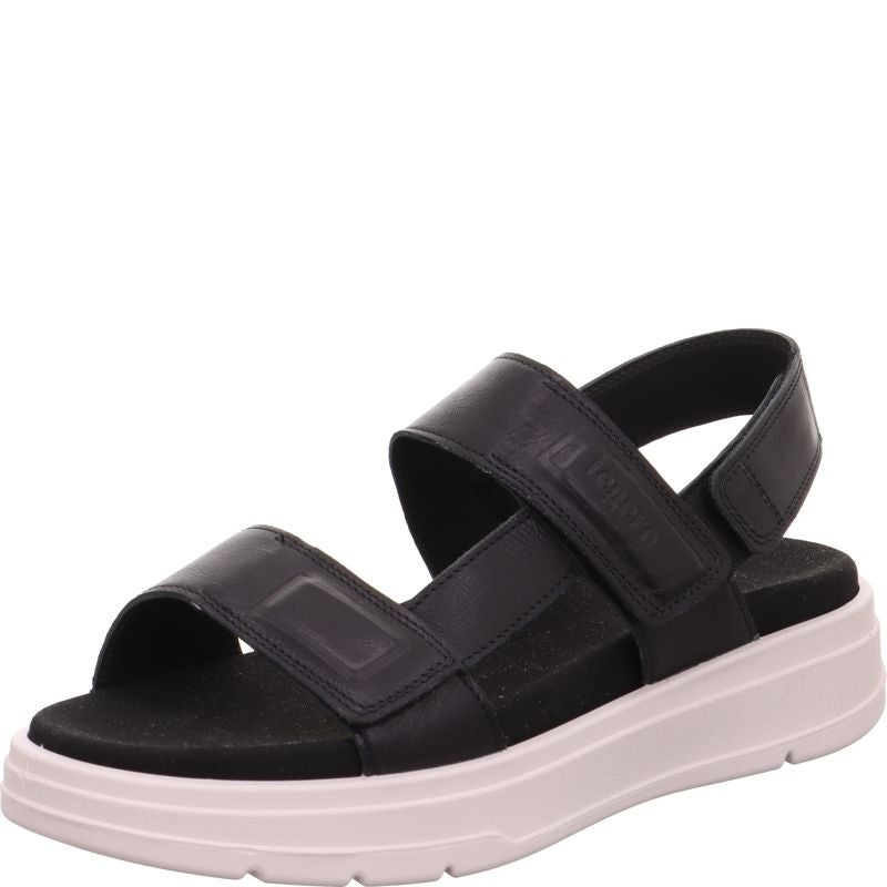 Legero SUNWALKER Damen Plateau-Sandale - Material: Leder in Schwarz