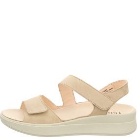 Think MEGGIE Woman Strap sandal - Material: Leather in Beige