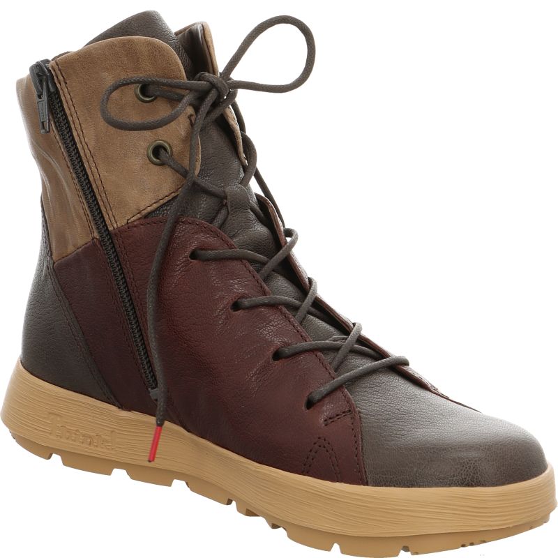 Think COMODA Woman Ankle boot - Material: Leather in Grey