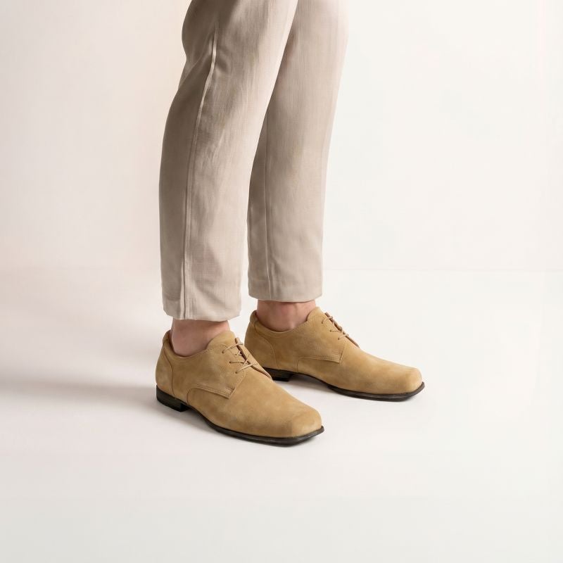 Think GURU Men Lace up shoe - Material: Leather in Beige