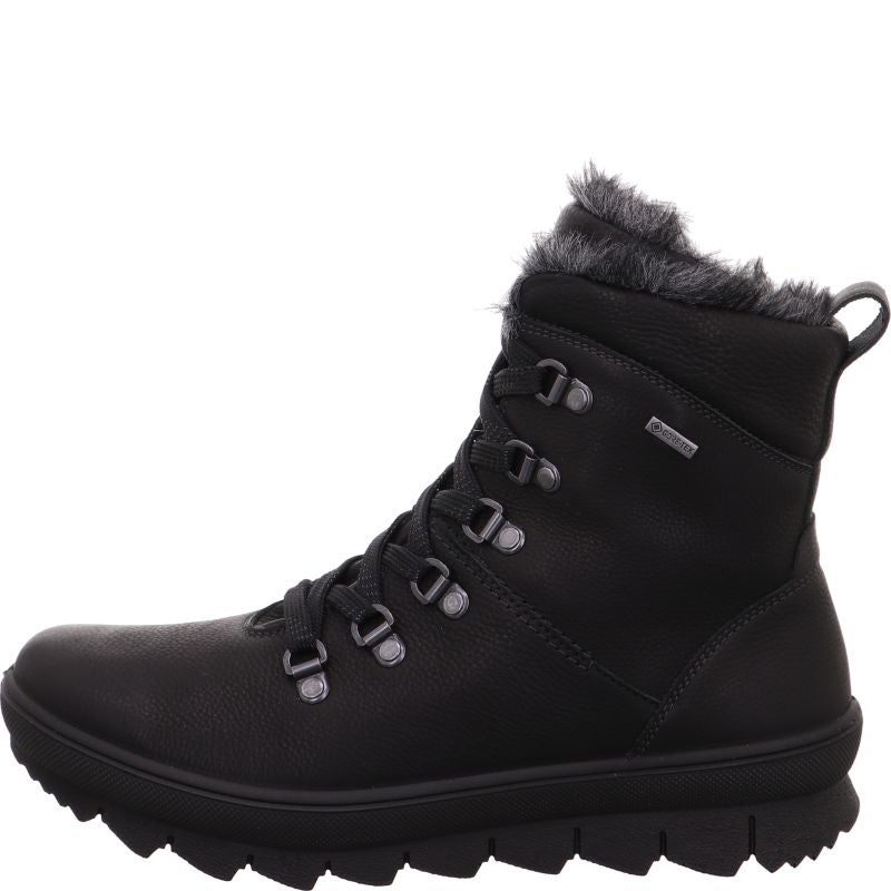 Legero NOVARA Damen Schnürboots - Material: Leder in Schwarz
