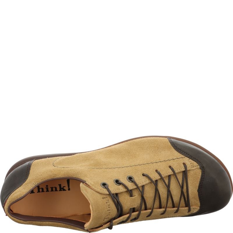 Think KONG HERREN Lace up shoe - Material: Leather in Beige