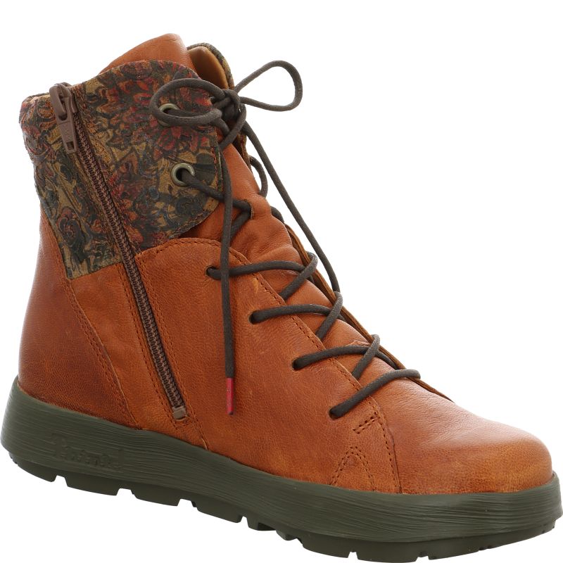 Think COMODA Woman Lace-up boot - Material: Leather in Brown