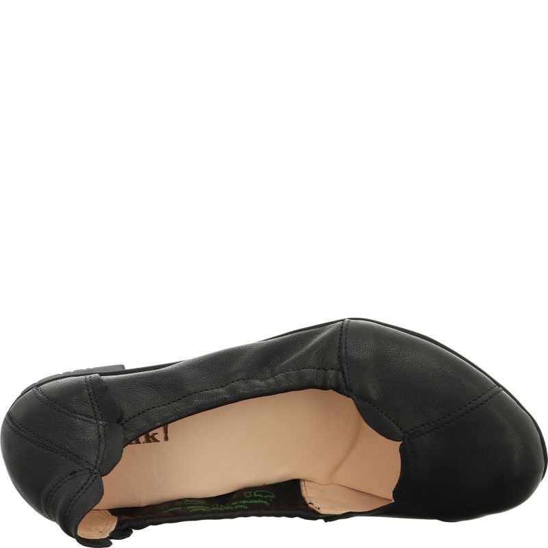 Think! BALLA Damen Ballerina - Material: Leder in Schwarz