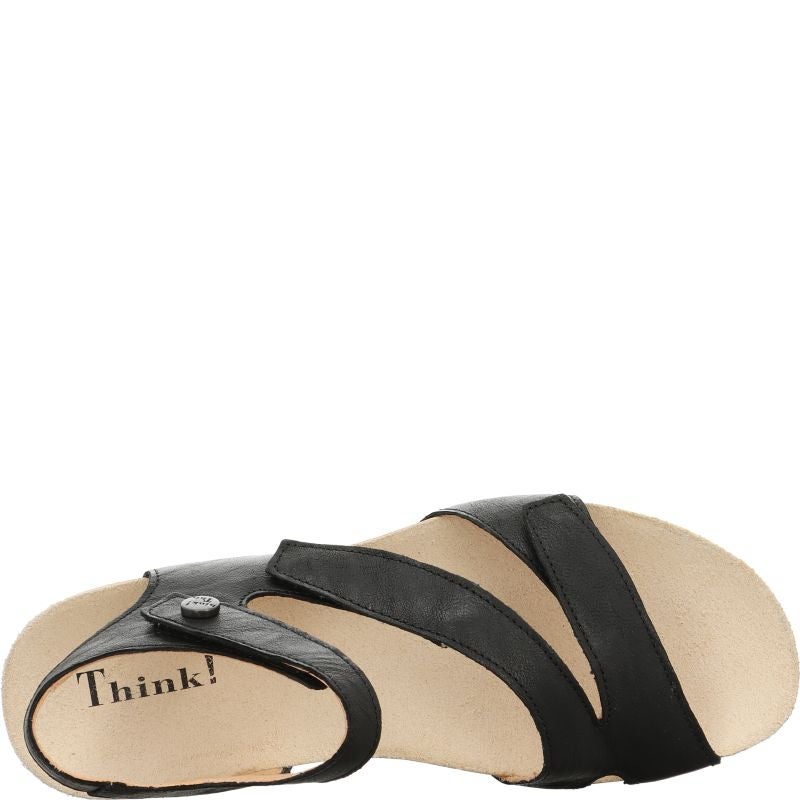 Think DUMIA Woman Strap sandal - Material: Leather in Black