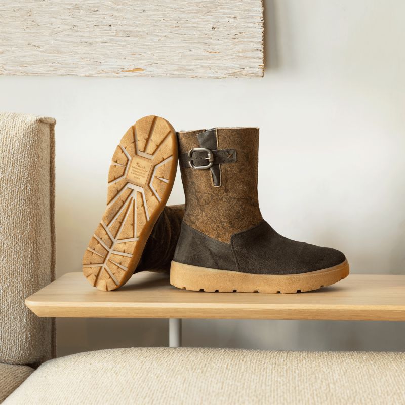 Think! CREPES Damen Stiefelette - Material: Leder in Braun