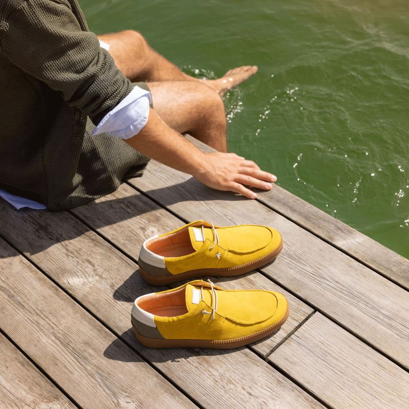 Think TURNA Men Men Sneakers low - Material: Leather in Yellow
