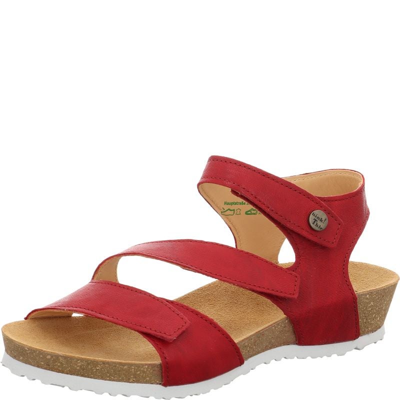 Think DUMIA Strap sandal - Material: Leather in Red