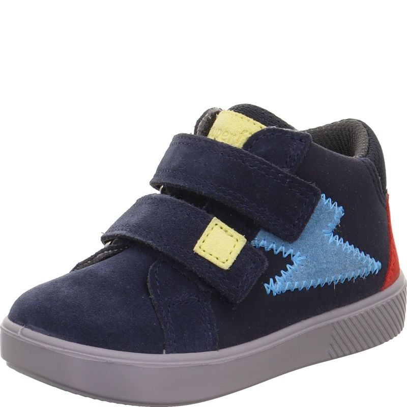 Superfit SUPIES Jungen Sneaker high - Material: Leder/Sonstiges Material/Textil in Blau