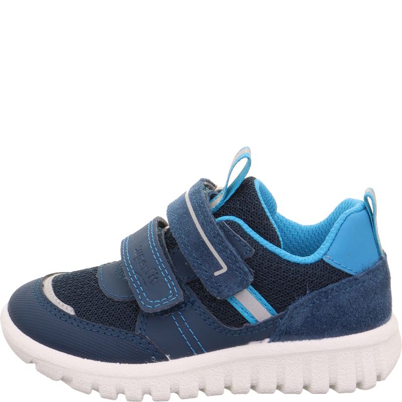 Superfit SPORT7 MINI Unisex, Jungen Sneaker low - Material: Leder/Sonstiges Material/Textil in Blau