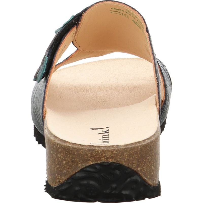 Think! MIZZI Damen Pantolette - Material: Leder in Blau