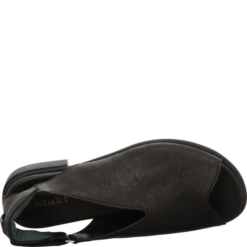 Think KAMAA Woman Strap sandal - Material: Leather in Black