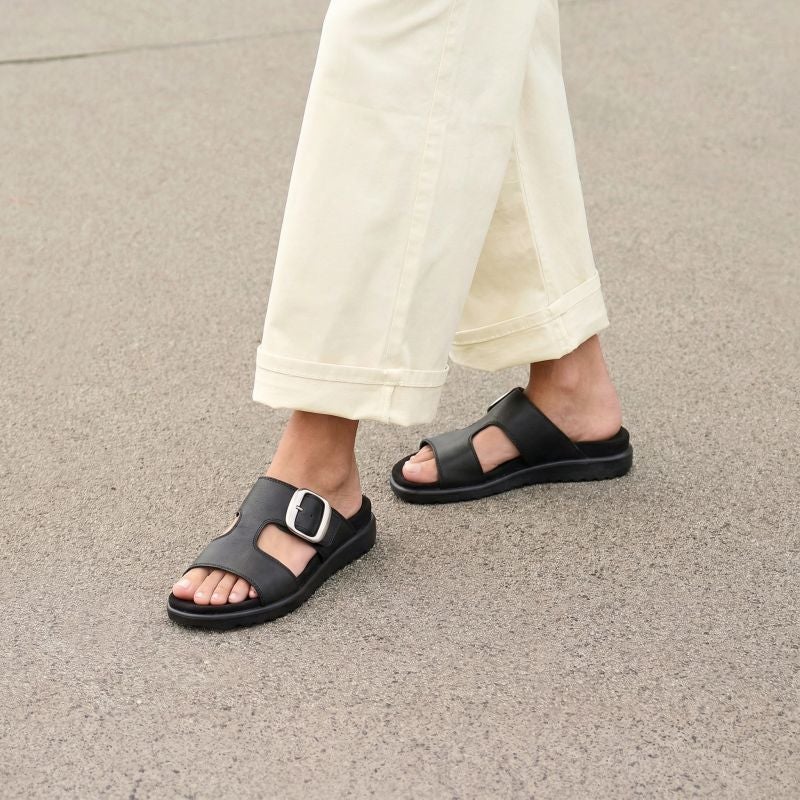 Legero MOVE Damen Pantolette - Material: Leder in Schwarz