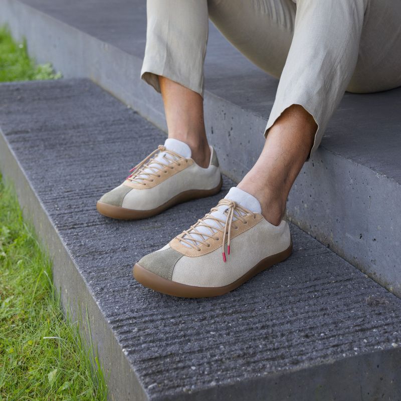 Think HAPPAT Sneakers low - Material: Leather in Beige